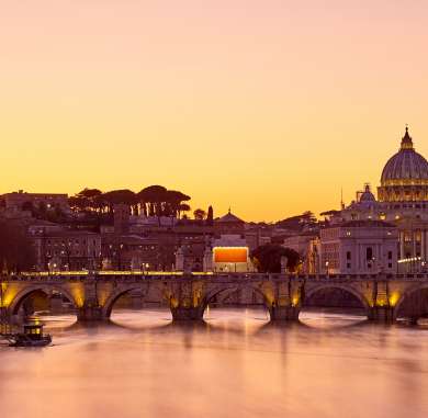 st peter s cathedral and tiber river at sunset in 2021 08 26 16 19 38 utc